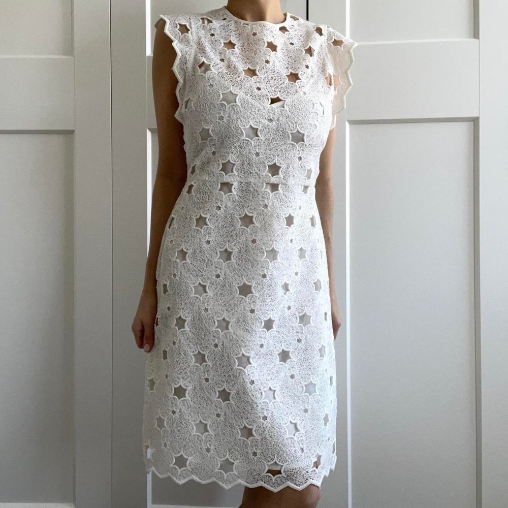 Zara white lace star dress spring summer xs 0 2